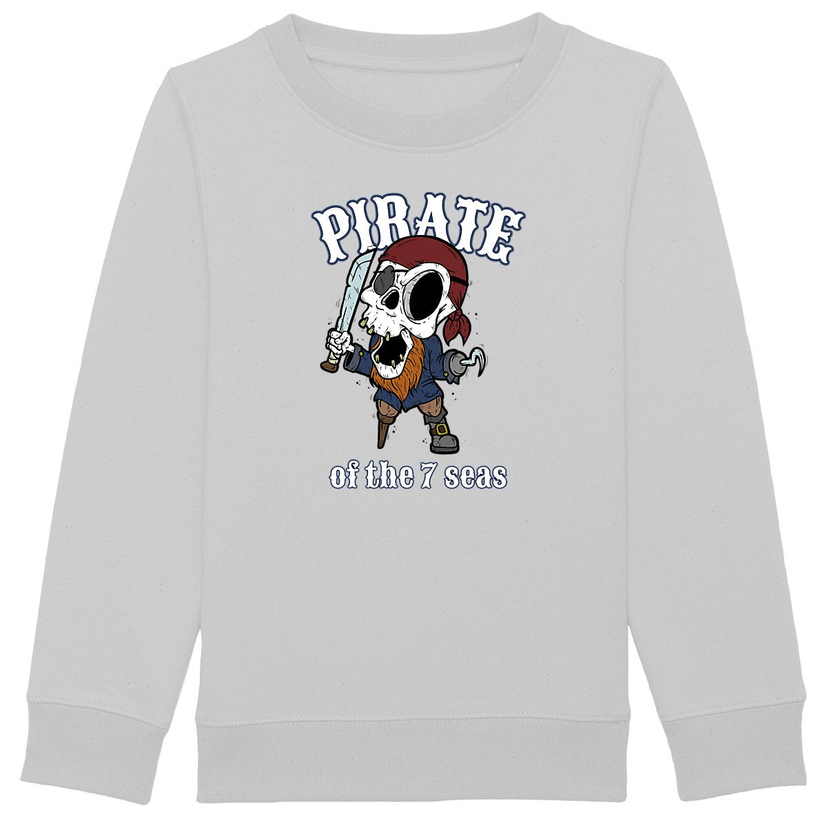 SWEATSHIRT KIDS BIO PREMIUM SURF PIRATE SHIRT ISLAND GRIS