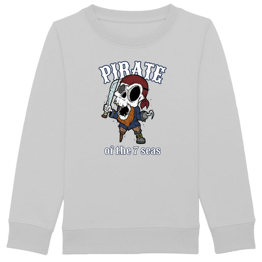 SWEATSHIRT KIDS BIO PREMIUM SURF PIRATE SHIRT ISLAND GRIS