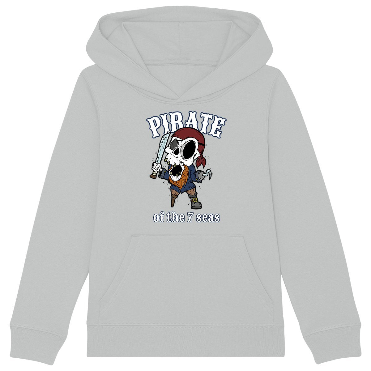 SWEATSHIRT A CAPUCHE KIDS BIO PREMIUM SURF PIRATE SHIRT ISLAND GRIS