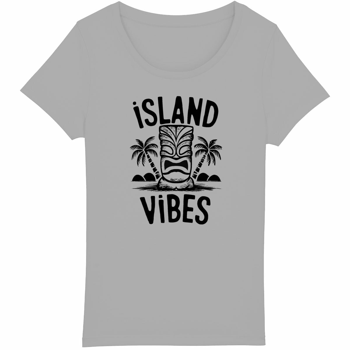 TEE SHIRT BIO PREMIUM SURF ISLAND VIBES FEMME GRIS