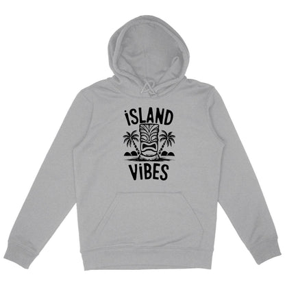 SWEATSHIRT A CAPUCHE BIO PREMIUM SURF ISLAND VIBES SHIRT ISLAND GRIS