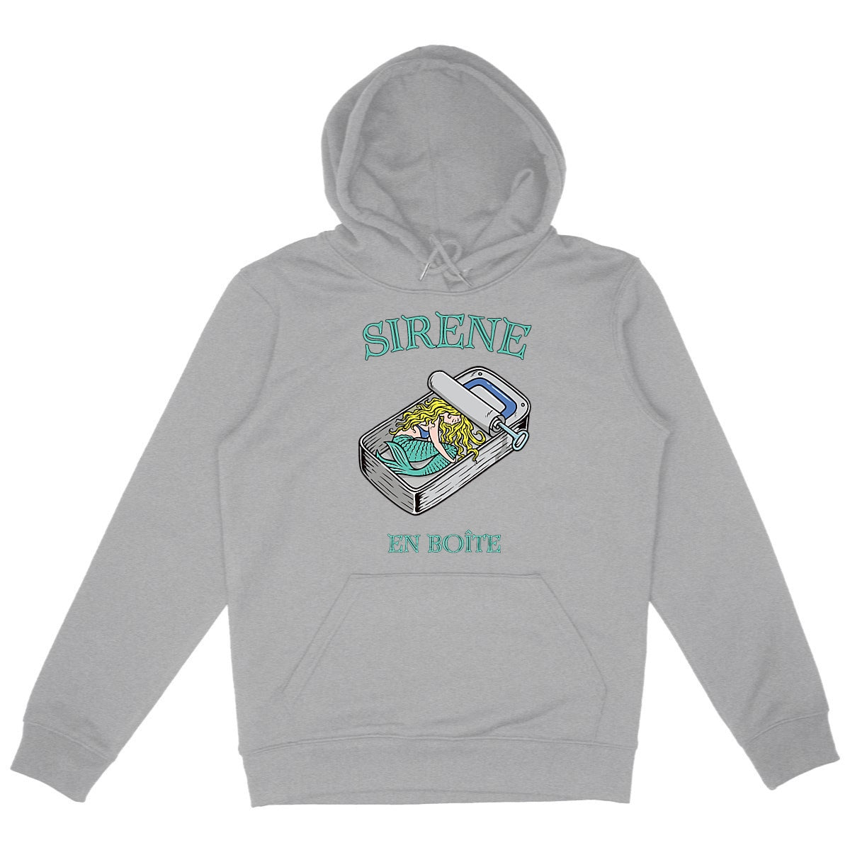 SWEATSHIRT A CAPUCHE BIO PREMIUM FEMME SURF SIRENE SHIRT ISLAND GRIS