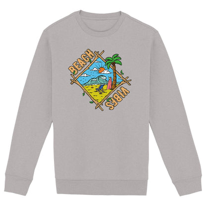 SWEATSHIRT BIO PREMIUM SURF BEACH VIBES SHIRT ISLAND GRIS