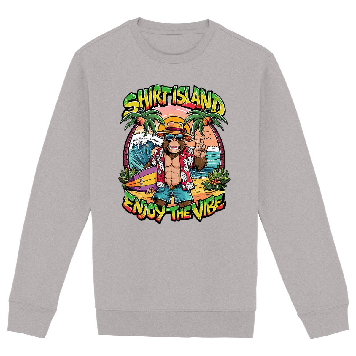 SWEATSHIRT BIO PREMIUM SURF SHIRT ISLAND GRIS