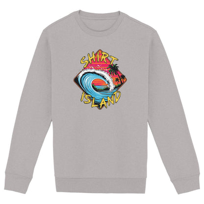 SWEATSHIRT BIO PREMIUM SURF SHIRT ISLAND WAVE GRIS