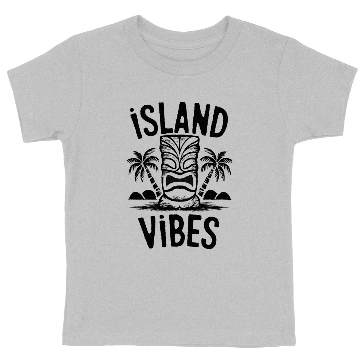 TEE SHIRT BIO PREMIUM SURF ISLAND VIBES SHIRT ISLAND KIDS GRIS