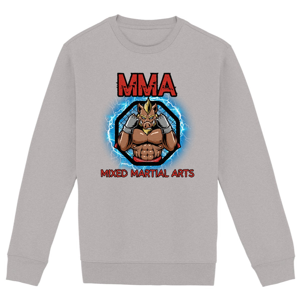 SWEATSHIRT BIO PREMIUM MMA SHIRT ISLAND GRIS