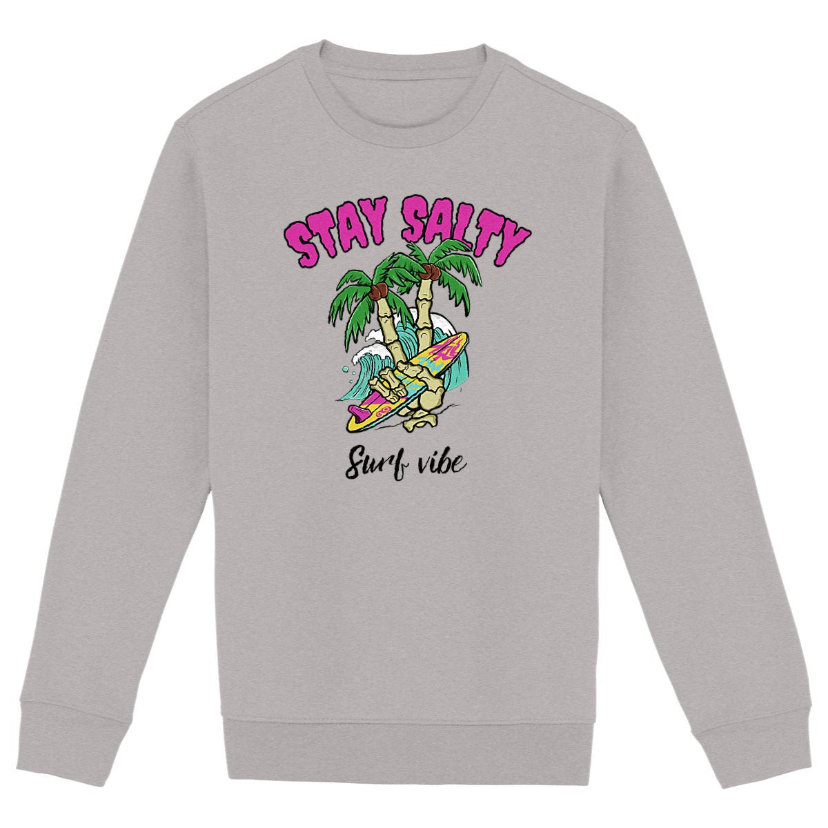 SWEATSHIRT BIO PREMIUM SURF STAY SALTY GRIS