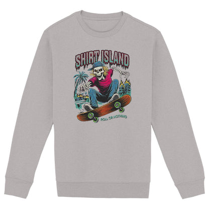 SWEATSHIRT BIO PREMIUM SKATE SHIRT ISLAND ROLL OR NOTHING SURF GRIS