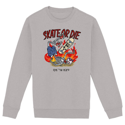 SWEATSHIRT BIO PREMIUM SKATE OR DIE SHIRT ISLAND GRIS