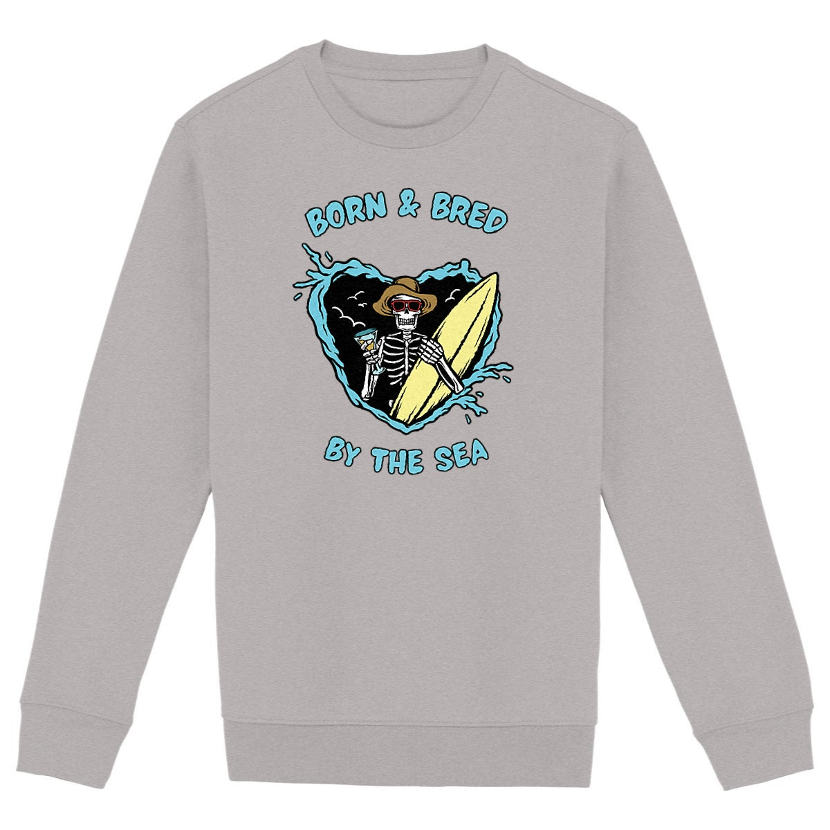 SWEATSHIRT BIO PREMIUM SURF BORN & BRED SHIRT ISLAND GRIS