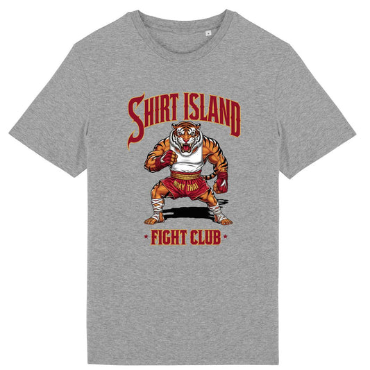 TEE SHIRT BIO PREMIUM MUAY THAI ARTS MARTIAUX MMA SHIRT ISLAND FIGHT CLUB GRIS