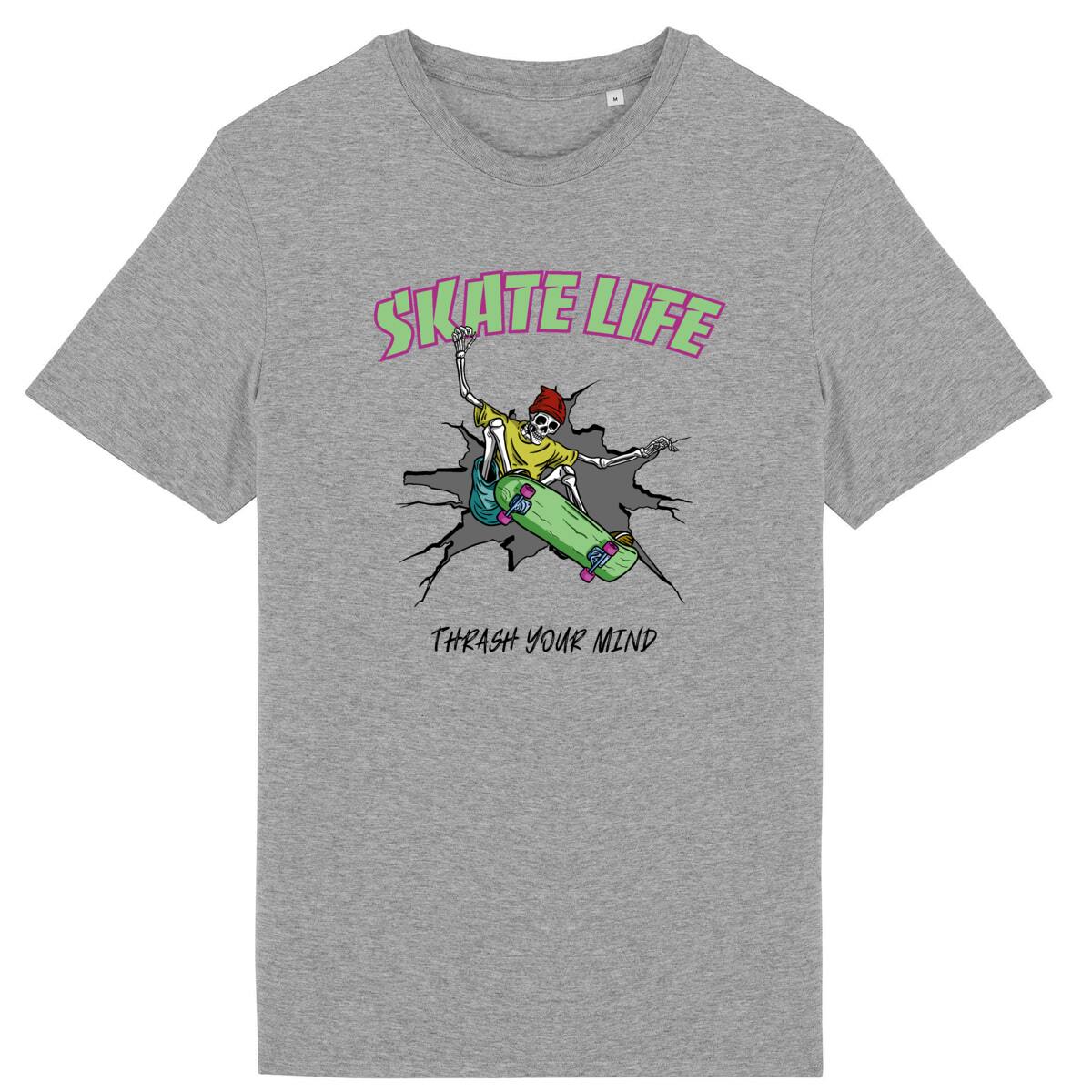 TEE SHIRT BIO PREMIUM SKATE LIFE SHIRT ISLAND GRIS