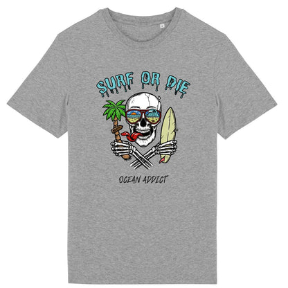 TEE SHIRT BIO PREMIUM SURF OR DIE SHIRT ISLAND GRIS