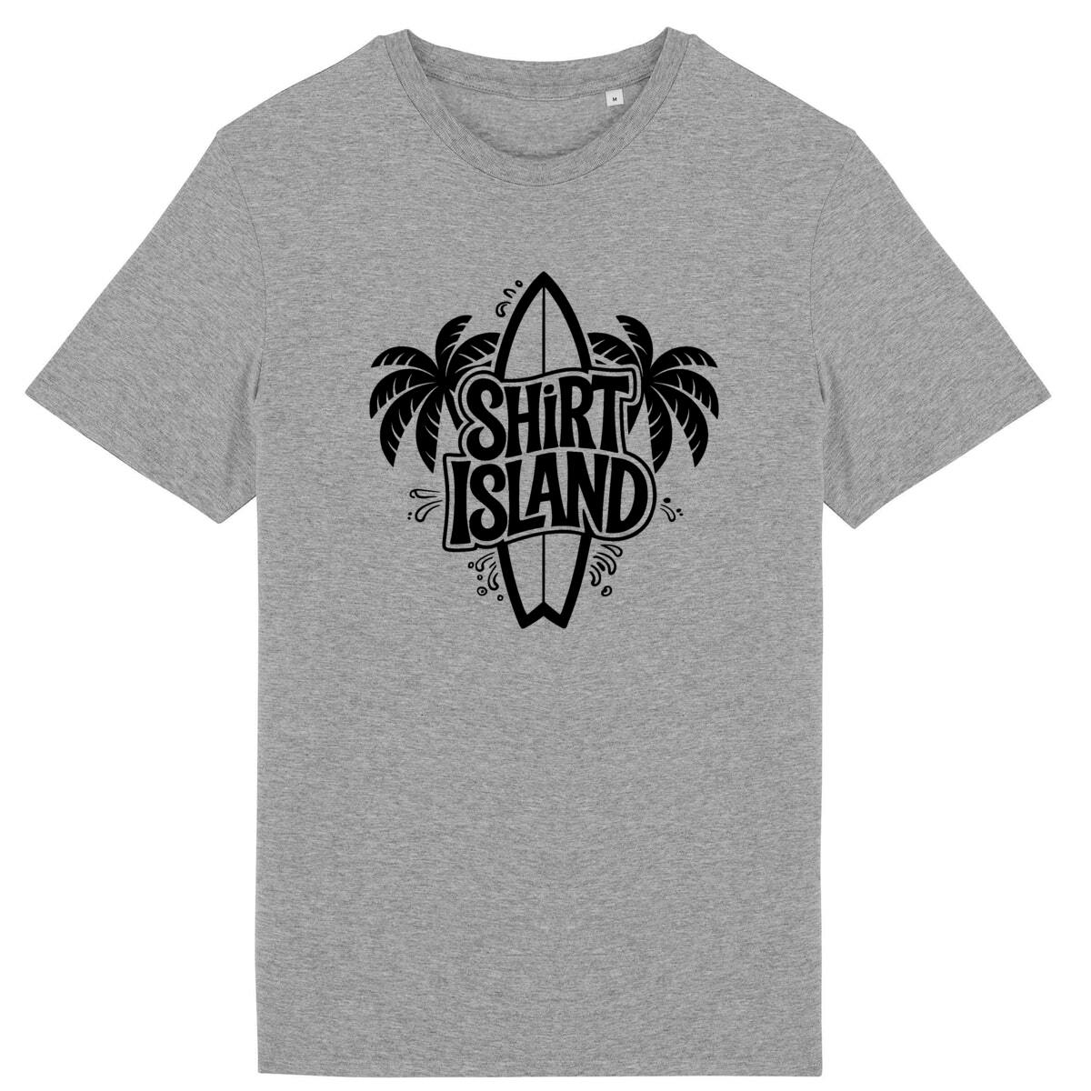 TEE SHIRT BIO PREMIUM SURF SHIRT ISLAND GRIS