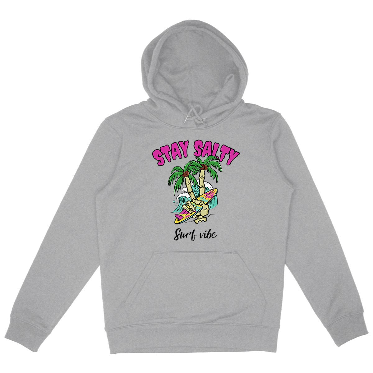 SWEATSHIRT A CAPUCHE BIO PREMIUM SURF STAY SALTY GRIS