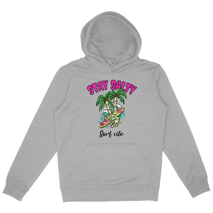 SWEATSHIRT A CAPUCHE BIO PREMIUM SURF STAY SALTY GRIS