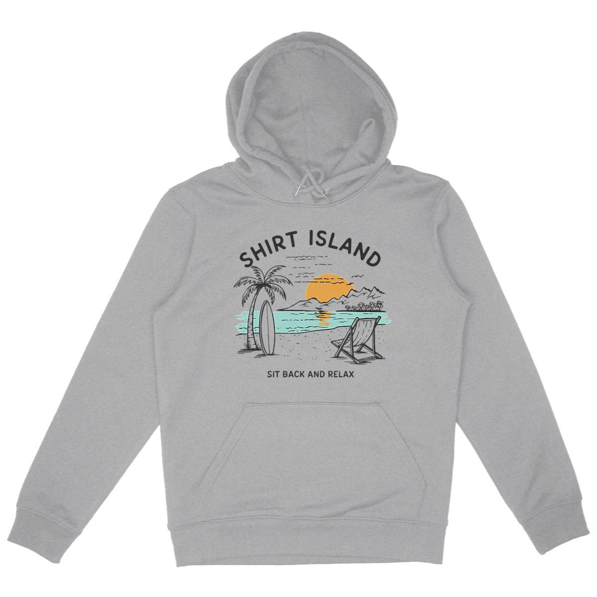 SWEATSHIRT A CAPUCHE BIO PREMIUM SURF SHIRT ISLAND GRIS