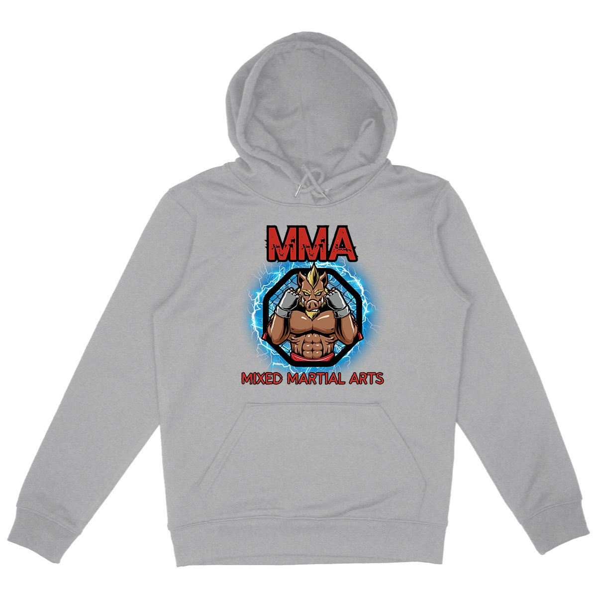 SWEATSHIRT A CAPUCHE BIO PREMIUM MMA SHIRT ISLAND GRIS