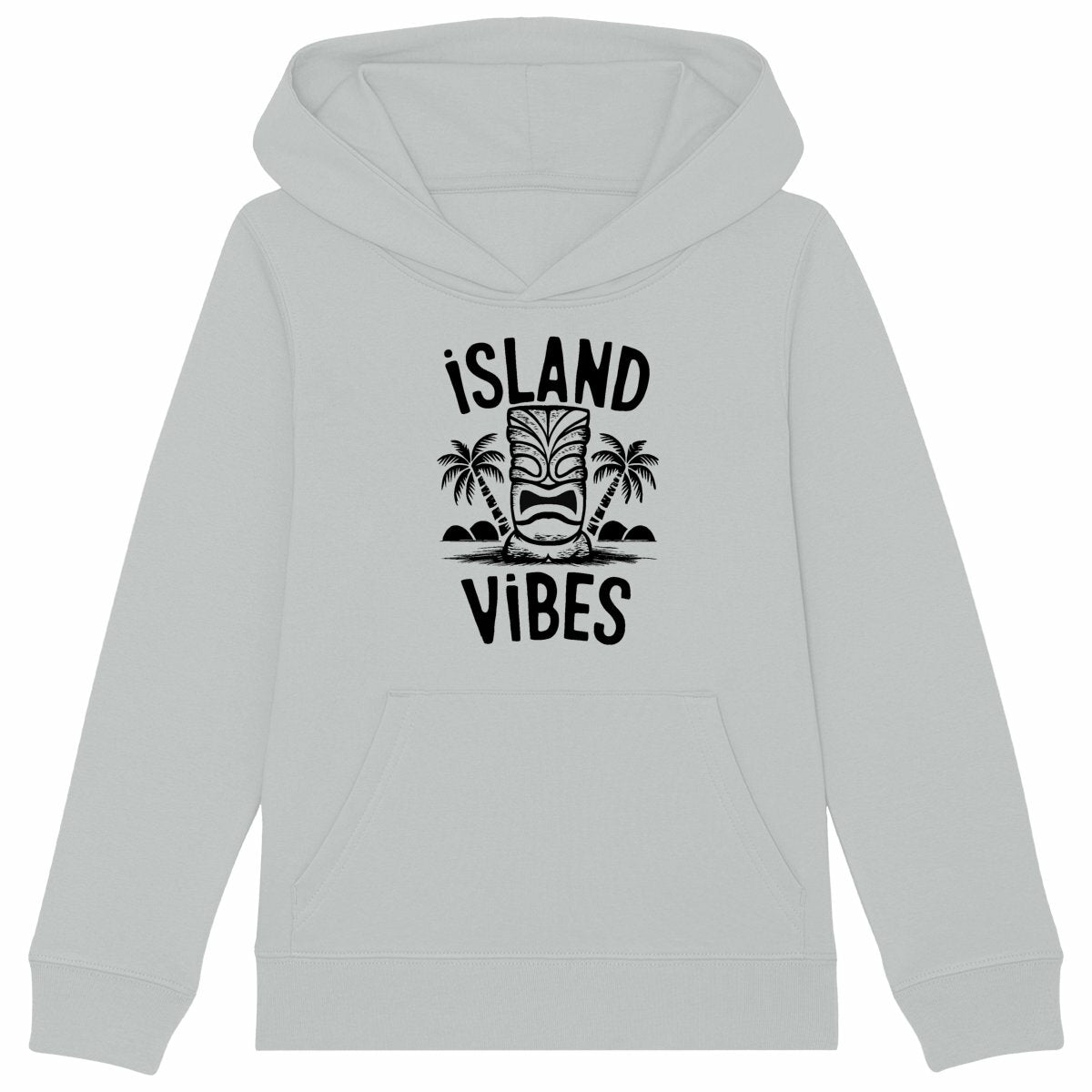 SWEATSHIRT A CAPUCHE BIO PREMIUM SURF ISLAND VIBES SHIRT ISLAND KIDS GRIS