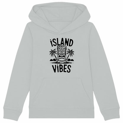 SWEATSHIRT A CAPUCHE BIO PREMIUM SURF ISLAND VIBES SHIRT ISLAND KIDS GRIS