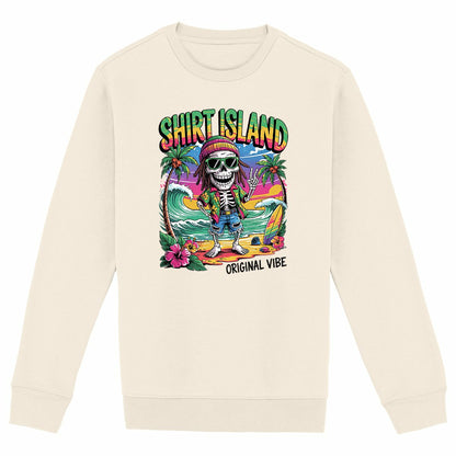 SWEATSHIRT BIO PREMIUM SURF RASTA ORIGINAL VIBE SHIRT ISLAND IVOIRE