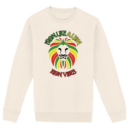 SWEATSHIRT BIO PREMIUM REGGAE ZION VIBES SHIRT ISLAND RASTA IVOIRE