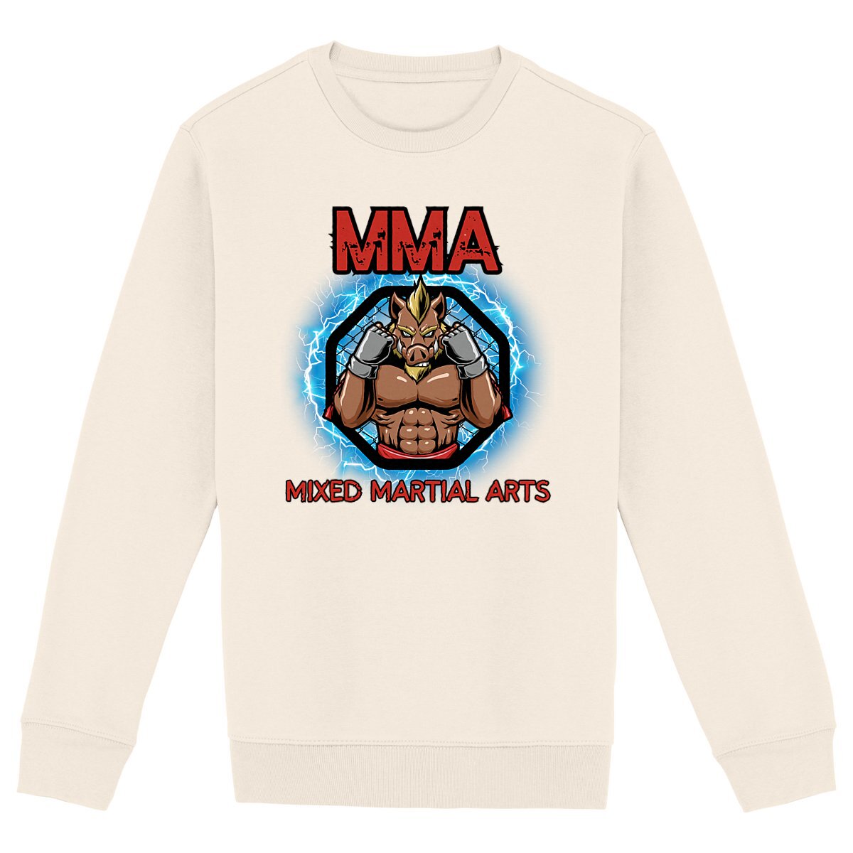 SWEATSHIRT BIO PREMIUM MMA SHIRT ISLAND IVOIRE