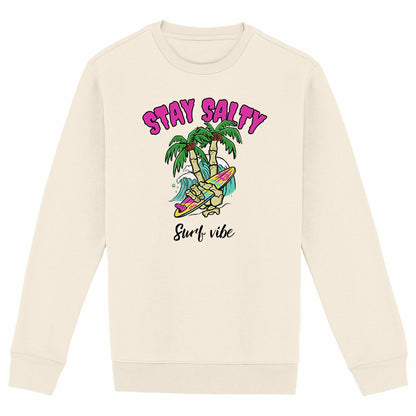 SWEATSHIRT BIO PREMIUM SURF STAY SALTY IVOIRE