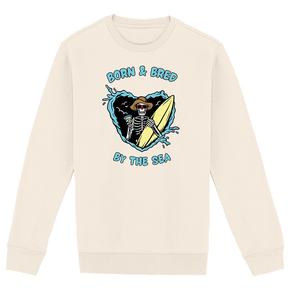 SWEATSHIRT BIO PREMIUM SURF BORN & BRED SHIRT ISLAND IVOIRE