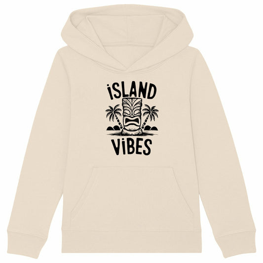 SWEATSHIRT A CAPUCHE BIO PREMIUM SURF ISLAND VIBES SHIRT ISLAND KIDS IVOIRE