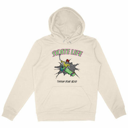 SWEATSHIRT A CAPUCHE BIO PREMIUM SKATE LIFE SHIRT ISLAND IVOIRE