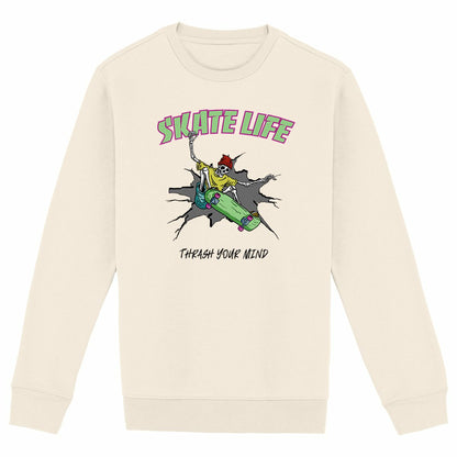 SWEATSHIRT BIO PREMIUM SKATE LIFE SHIRT ISLAND IVOIRE