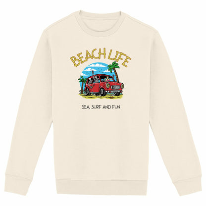 SWEATSHIRT BIO PREMIUM SURF BEACH LIFE IVOIRE