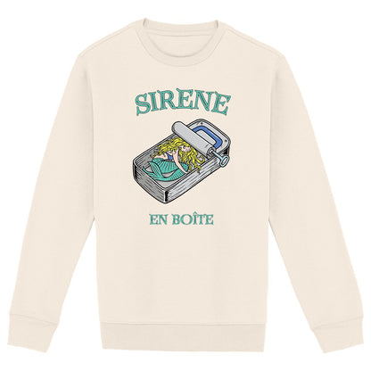 SWEATSHIRT BIO PREMIUM FEMME SURF SIRENE SHIRT ISLAND IVOIRE