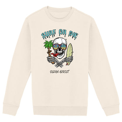 SWEATSHIRT BIO PREMIUM SURF OR DIE SHIRT ISLAND IVOIRE