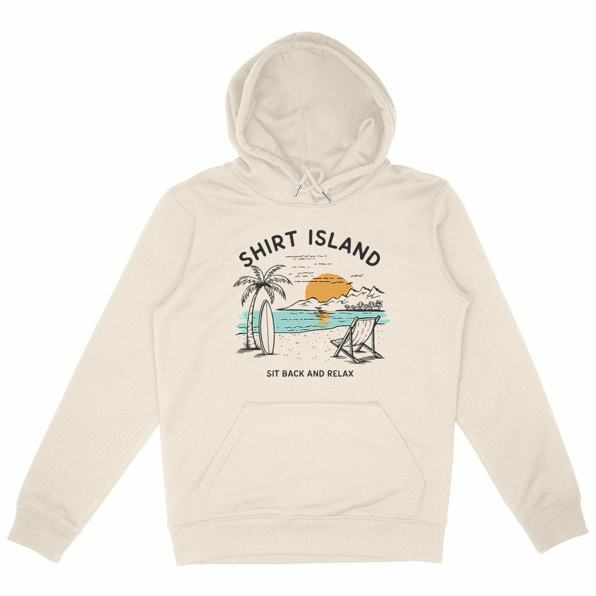 SWEATSHIRT A CAPUCHE BIO PREMIUM SURF SHIRT ISLAND IVOIRE