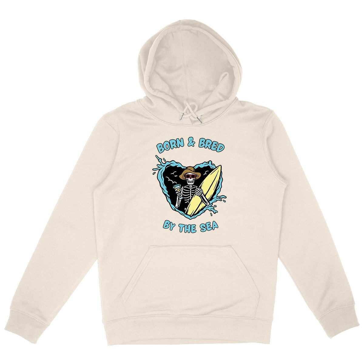 SWEATSHIRT A CAPUCHE BIO PREMIUM SURF BORN & BRED SHIRT ISLAND IVOIRE