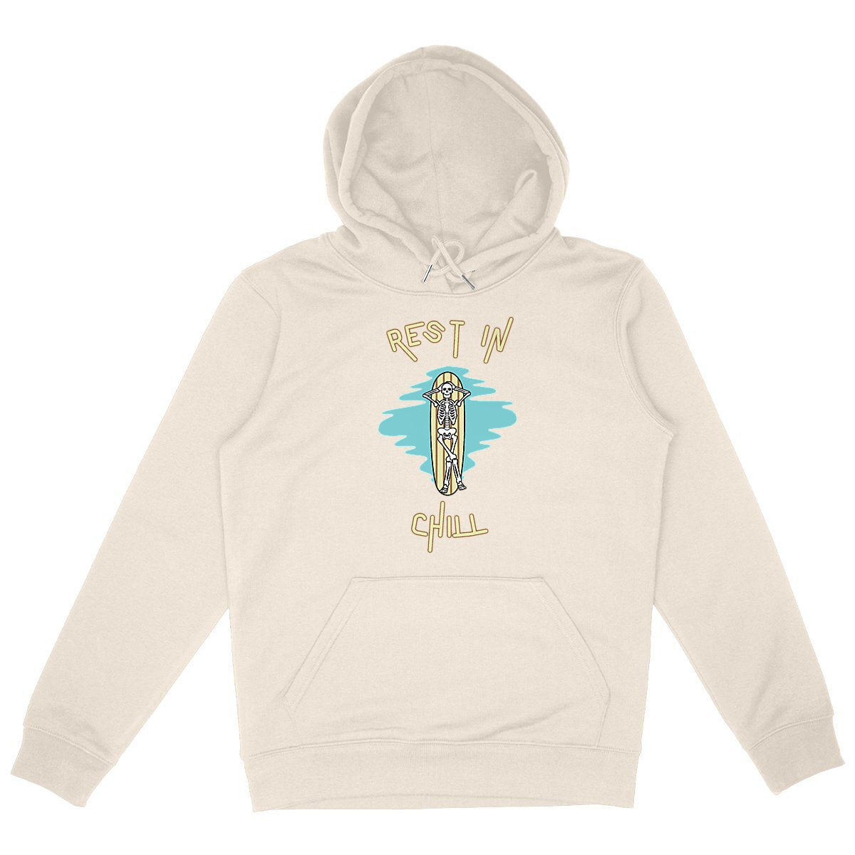 SWEATSHIRT A CAPUCHE BIO PREMIUM SURF REST IN CHILL SHIRT ISLAND IVOIRE