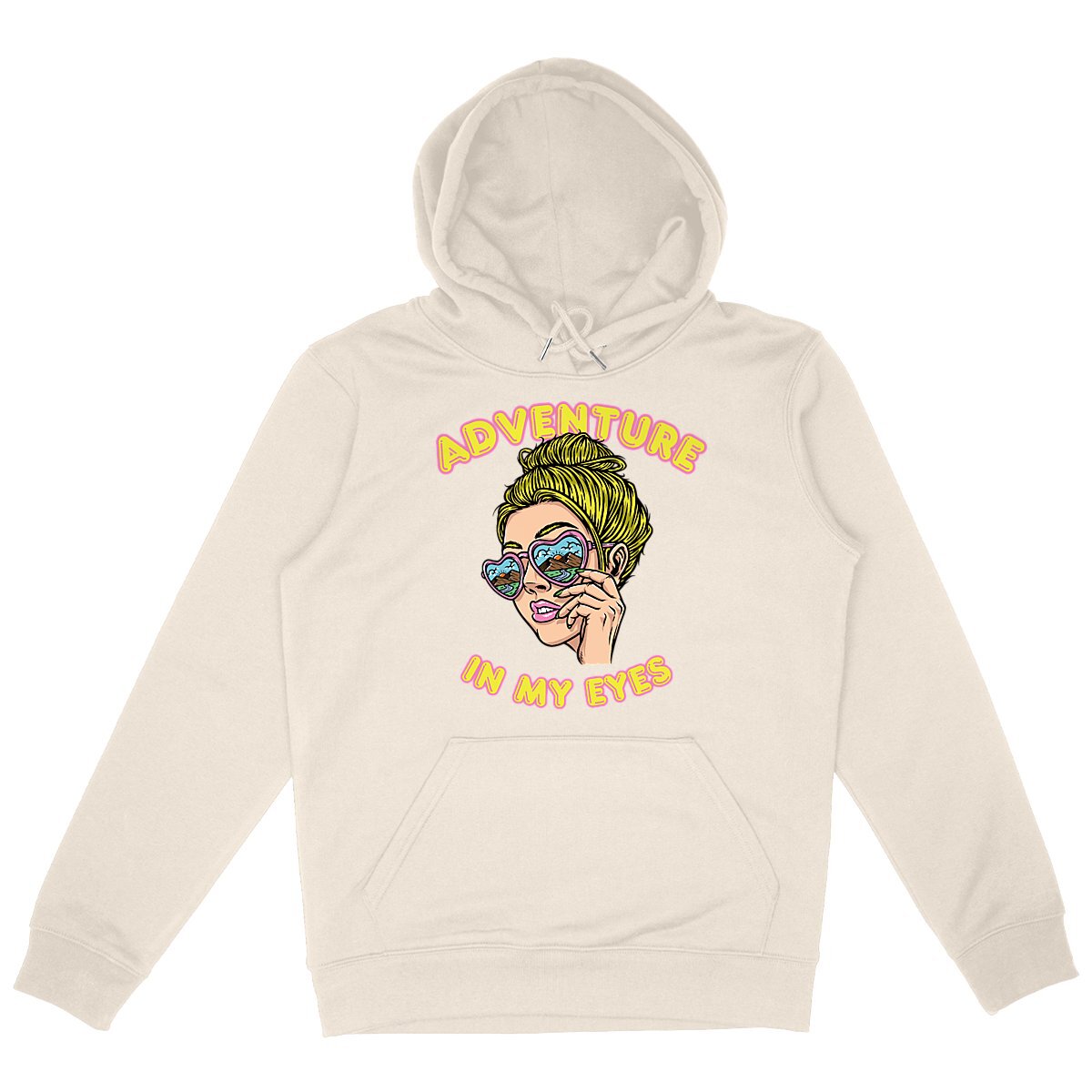 SWEATSHIRT A CAPUCHE BIO PREMIUM FEMME SURF ADVENTURE IN MY EYES SHIRT ISLAND IVOIRE