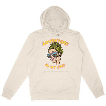 SWEATSHIRT A CAPUCHE BIO PREMIUM FEMME SURF ADVENTURE IN MY EYES SHIRT ISLAND IVOIRE