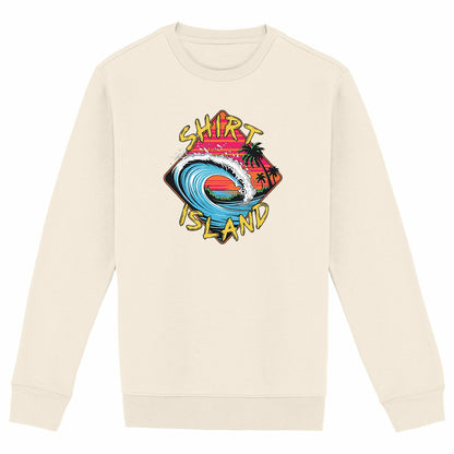 SWEATSHIRT BIO PREMIUM SURF SHIRT ISLAND WAVE IVOIRE