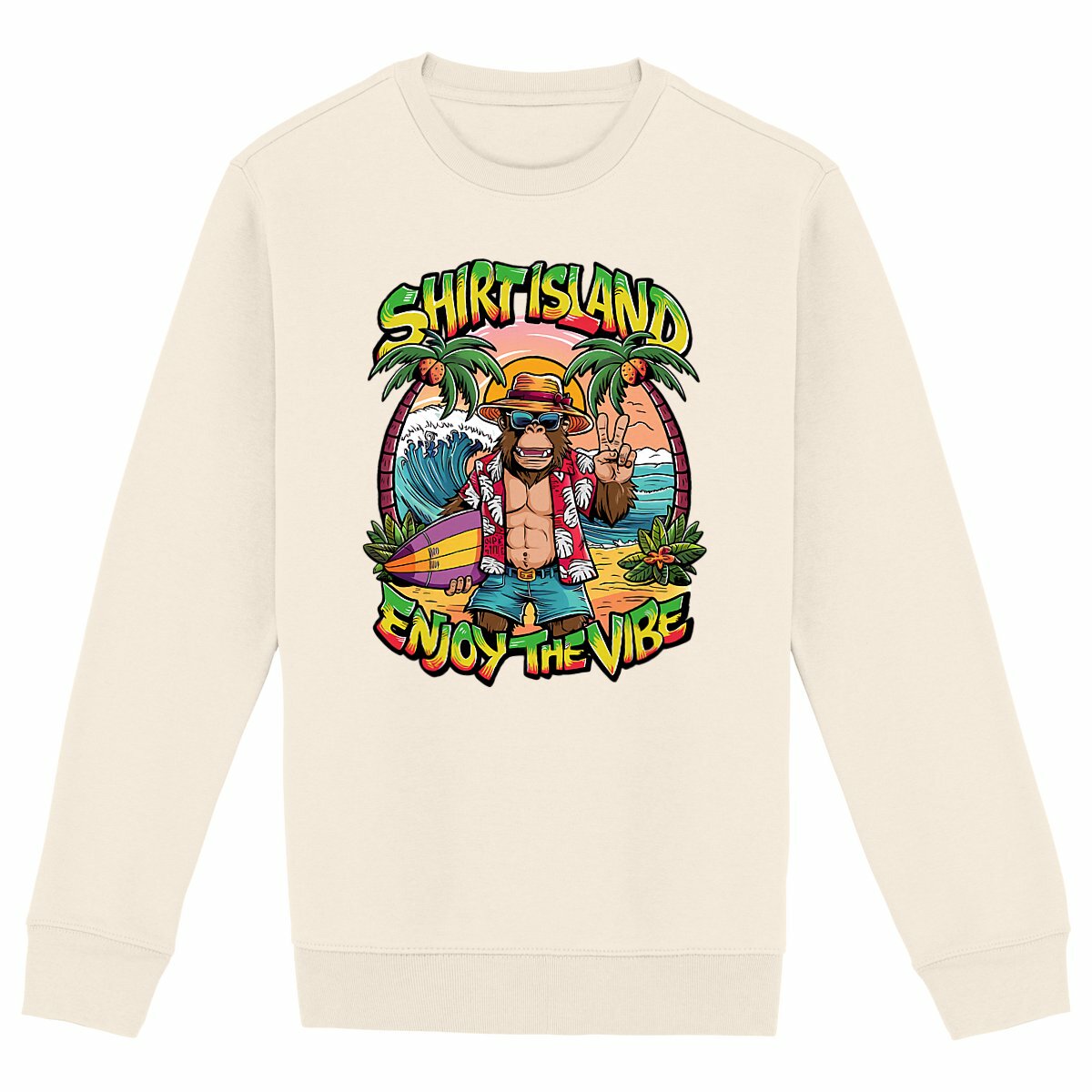 SWEATSHIRT BIO PREMIUM SURF SHIRT ISLAND IVOIRE