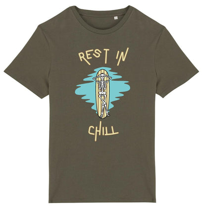 TEE SHIRT BIO PREMIUM SURF REST IN CHILL SHIRT ISLAND KHAKI