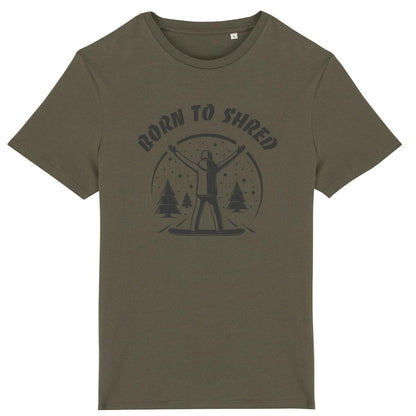 TEE SHIRT BIO PREMIUM SNOWBOARD BORN TO SHRED SHIRT ISLAND KHAKI