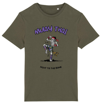 TEE SHIRT BIO PREMIUM MUAY THAI SKELETON SHIRT ISLAND KHAKI