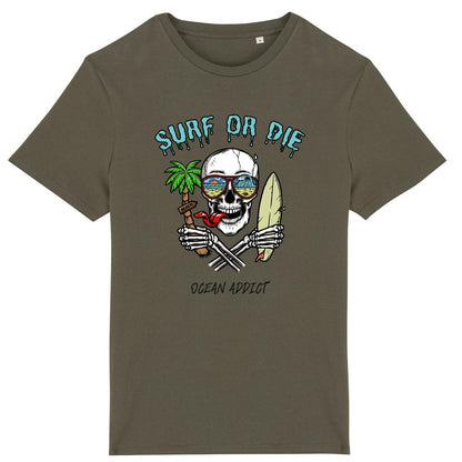 TEE SHIRT BIO PREMIUM SURF OR DIE SHIRT ISLAND KHAKI