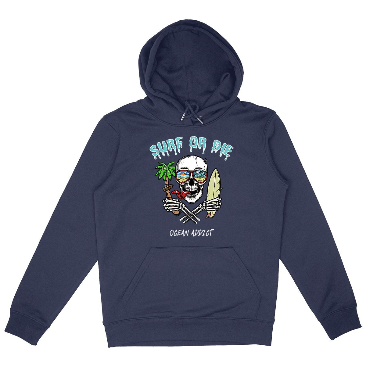 SWEATSHIRT A CAPUCHE BIO PREMIUM SURF OR DIE SHIRT ISLAND MARINE