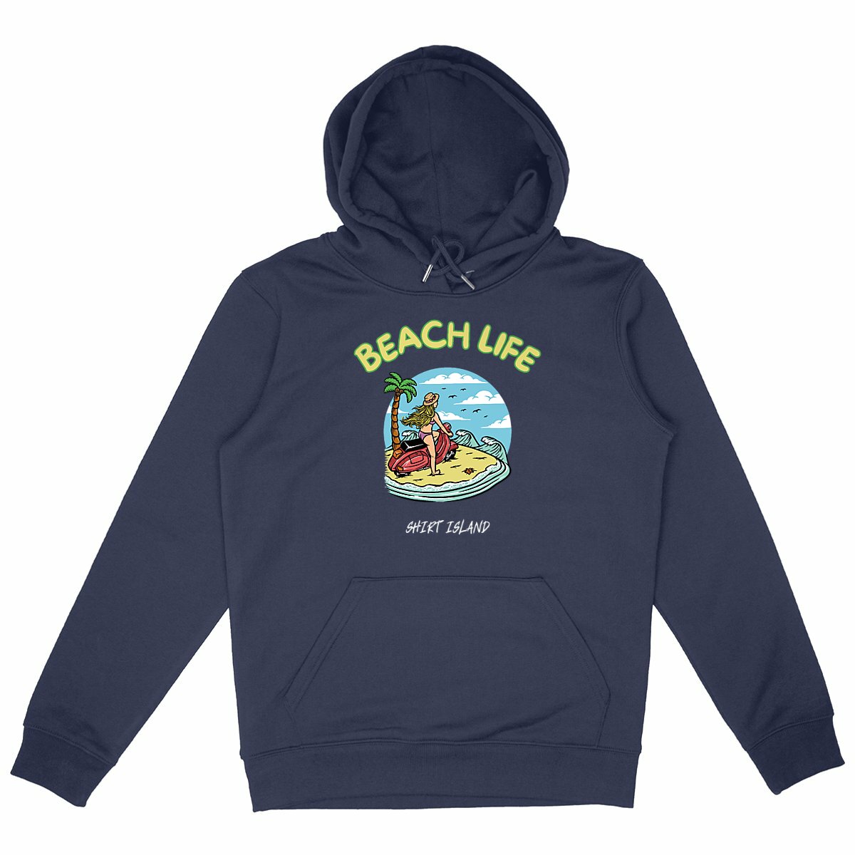 SWEATSHIRT A CAPUCHE BIO PREMIUM SURF BEACH LIFE FEMME SHIRT ISLAND MARINE