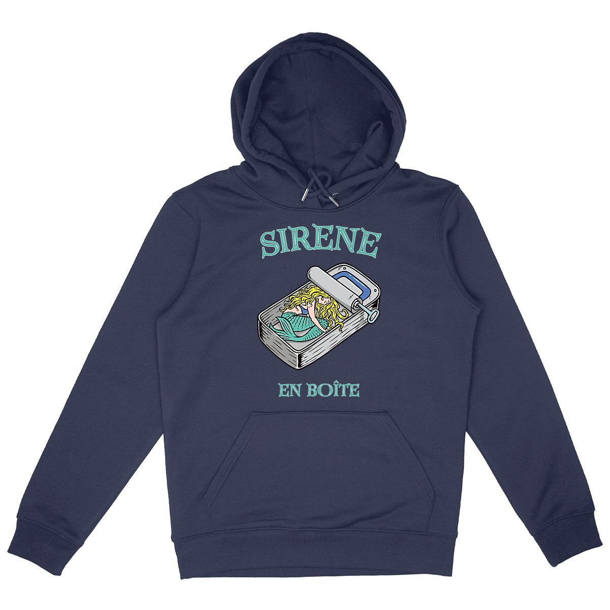 SWEATSHIRT A CAPUCHE BIO PREMIUM FEMME SURF SIRENE SHIRT ISLAND MARINE